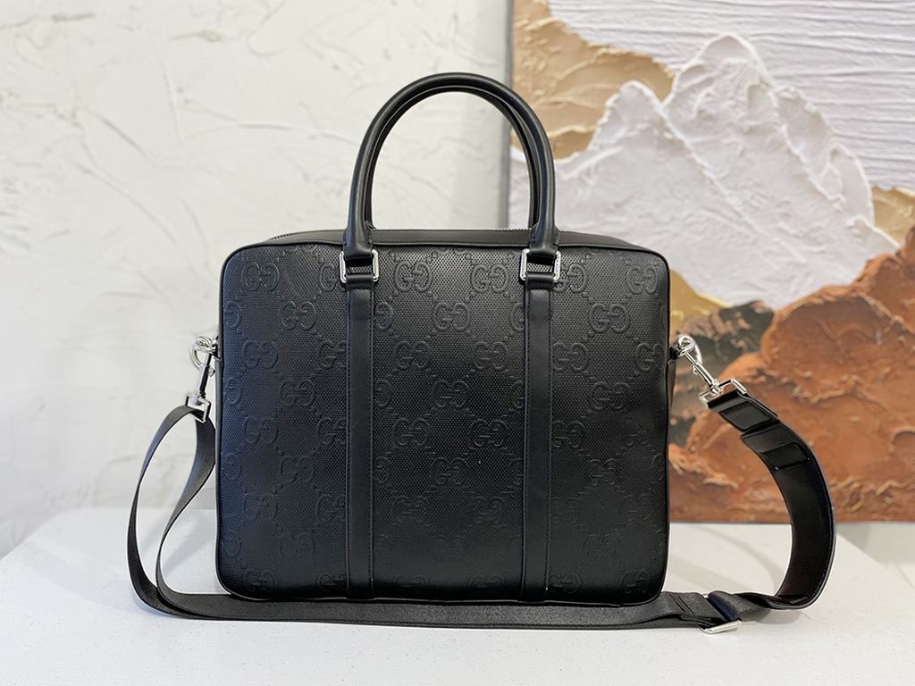 Gucci official synchronization high version of the briefcase handbag exclusive first original single cowhide leather material top hardware accessories not the market ordinary goods low-profile luxury completely not flash