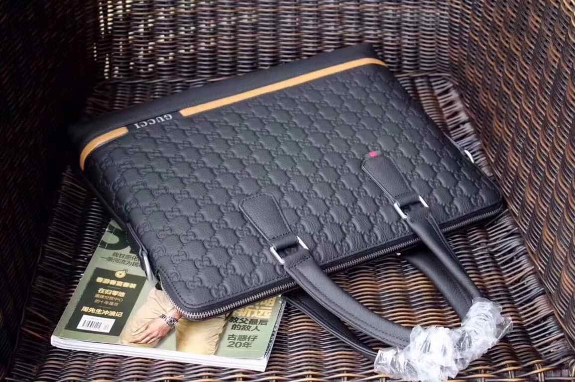 Lot. GUCCl Gucci Exclusive new   [Model] G2846-1 Business casual bag [Size] 38x29x6cm [Color] black High-end quality (top workmanship) [Material] Gucci GUCCl Counter OEM new   Original imported head layer   cowhide   Aut