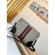 Buy Authentic PublishingFlat Messenger Shoulder Bag with a removable shoulder strap, crafted in Gucci's signature GG Supreme premium faux canvas in a black and gray combination. In addition to the GG pattern, a webbing s