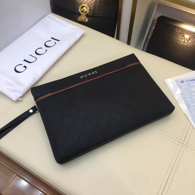 [Original single goods [love] Gucci original single authentic new counter with the same high-end men's casual clutch   workmanship is super refined and elegant. With imported raw materials cowhide counter special hardwar