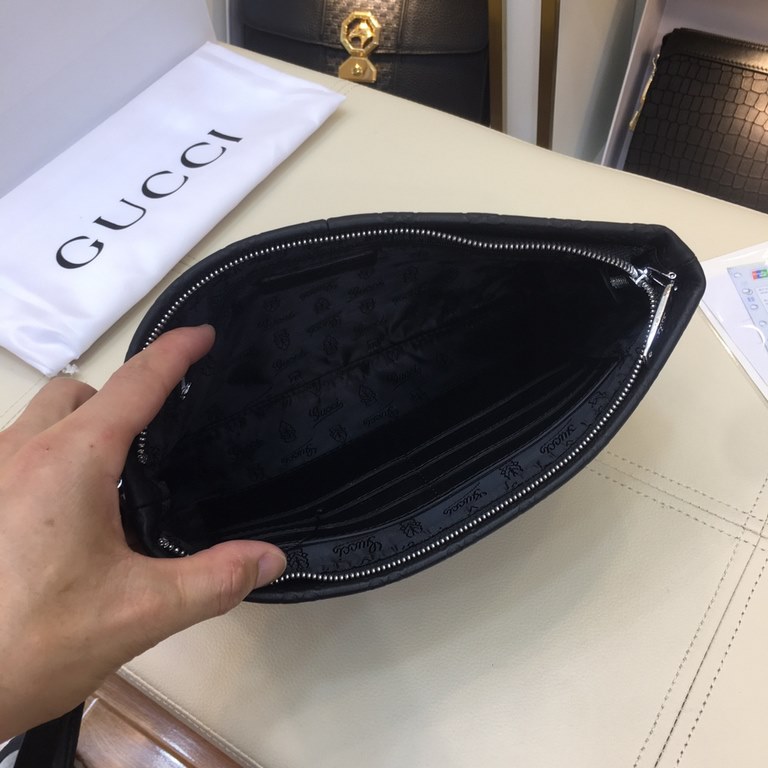 [Original single goods [love] Gucci original single authentic new counter with the same high-end men's casual clutch   workmanship is super refined and elegant. With imported raw materials cowhide counter special hardwar