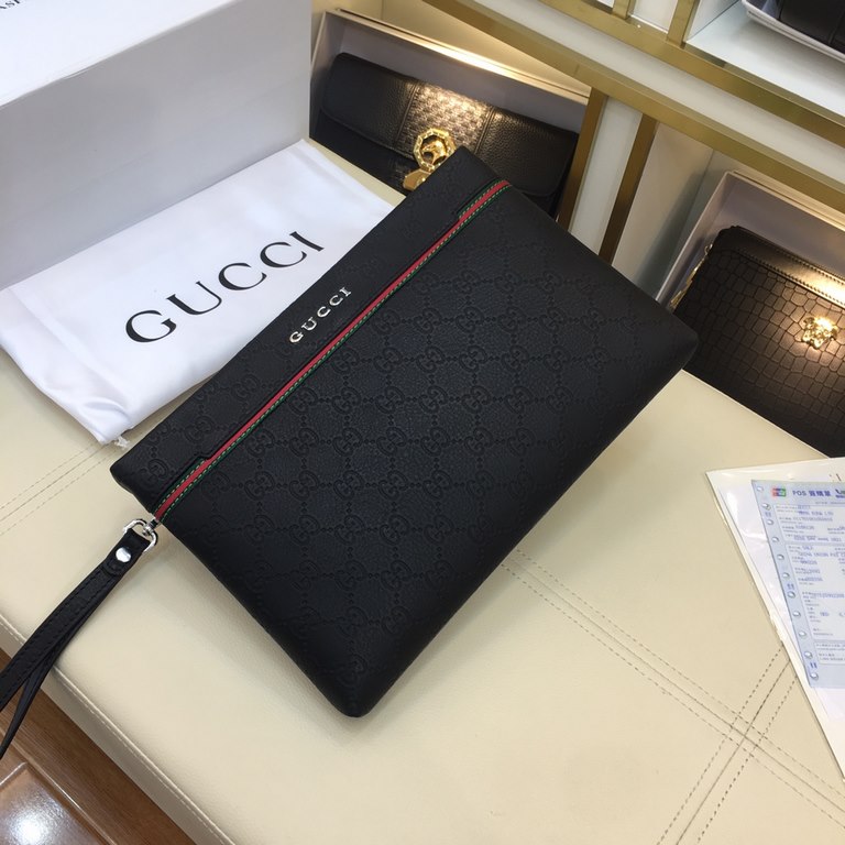 [Original single goods [love] Gucci original single authentic new counter with the same high-end men's casual clutch   workmanship is super refined and elegant. With imported raw materials cowhide counter special hardwar