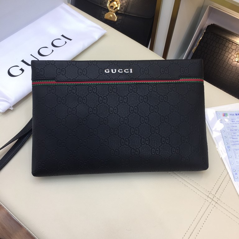 [Original single goods [love] Gucci original single authentic new counter with the same high-end men's casual clutch   workmanship is super refined and elegant. With imported raw materials cowhide counter special hardwar