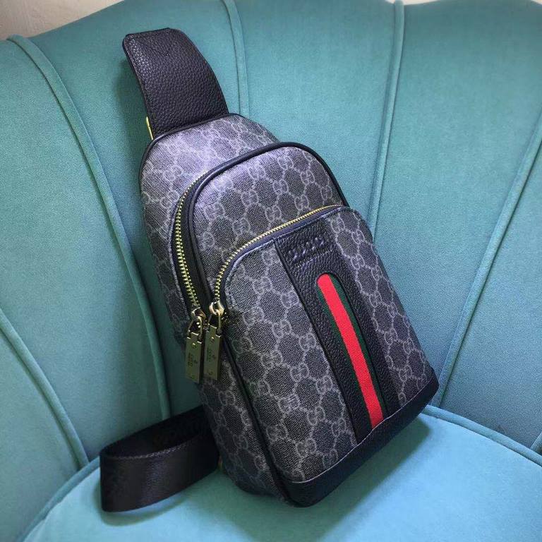 Gucci GUCCI Chest BagSize 18-31-5Counter new    heavy hit replica   original leather replica   leather super soft   super large capacity   customized counter original hardware  smooth zipper    perfect craftsmanship   re