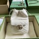 .   Comes with a full set of original green box packaging  GG Marmont Collection Mini Bucket Bag. This mini bucket bag is crafted in white quilted V-shaped leather. A signature element of the GG Marmont collection, the g