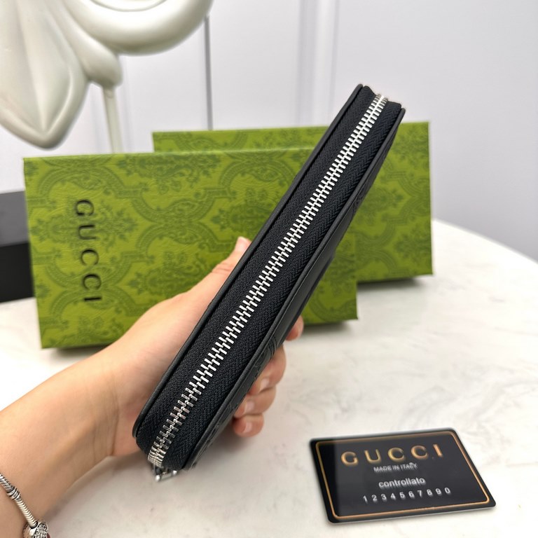 [Original] Gucci Gucci  [Model] 666084 Small Wallet [Size] 19-10-2.5cm [Color] Black High-end quality (original authentic) [Material] Gucci Counter OEM Classic  Original imported   cowhide  Authentic imported YKK logo ha