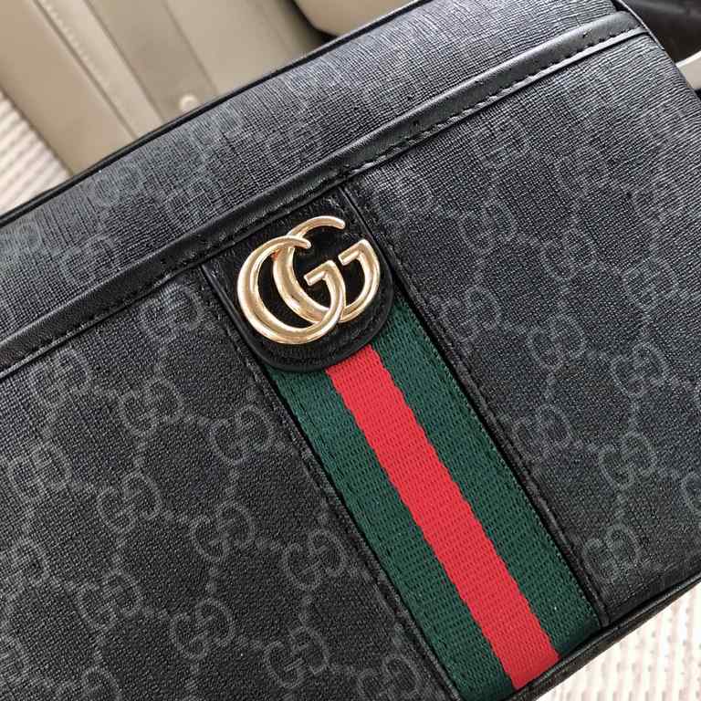 Gucci A122-1 Waist Bag      This waist bag is made of specialized pvc with top-grain cowhide leather, combining casual chic with modern functionality. Ergonomically shaped with an adjustable strap, it can be worn around 