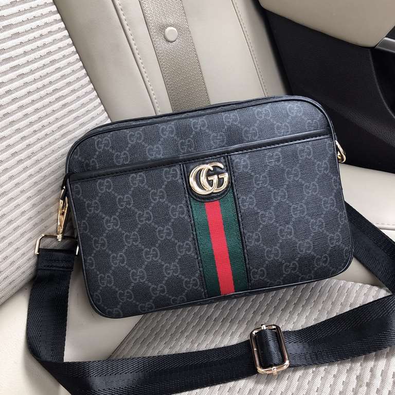 Gucci A122-1 Waist Bag      This waist bag is made of specialized pvc with top-grain cowhide leather, combining casual chic with modern functionality. Ergonomically shaped with an adjustable strap, it can be worn around 