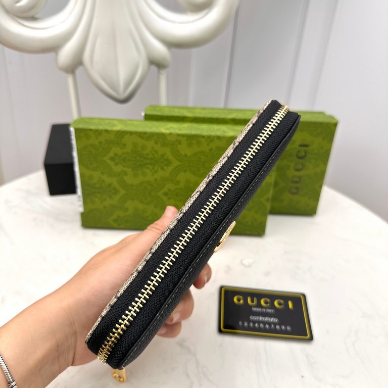 () [Original] Gucci Gucci  [Model] 6660112 small wallet [Size] 19-10-2.5cm [Color] black high-end quality (original authentic) [Material] Gucci counter purchases classic  original imported   cowhide  authentic imports of