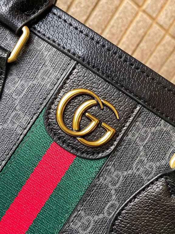 9127 Black Brown  High-end   The new GUCCI Ophidia collection presents a new design briefcase in GG Supreme synthetic canvas, featuring the brand's iconic webbing and double G-shaped hardware. The double handles and deta