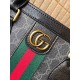 9127 Black Brown  High-end   The new GUCCI Ophidia collection presents a new design briefcase in GG Supreme synthetic canvas, featuring the brand's iconic webbing and double G-shaped hardware. The double handles and deta