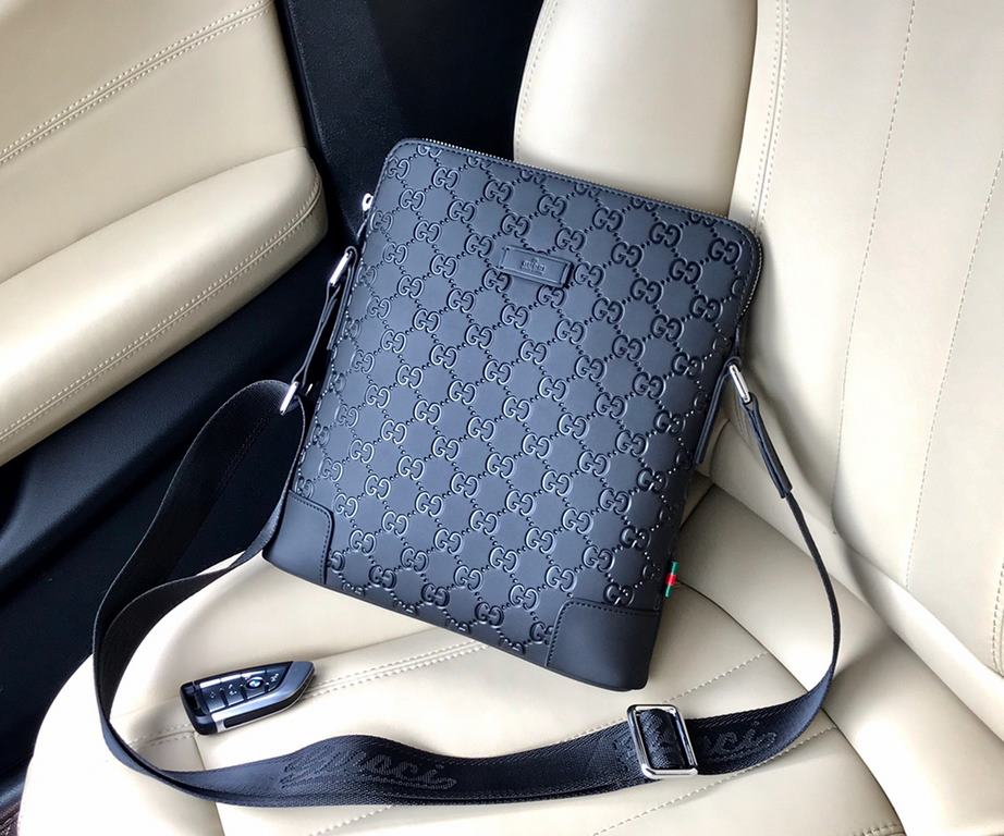 Batch [original single quality] Model 1613 ~ crossbody bag black Gucci GUCCI [Delight] men's casual series      quite broad smooth generous last design, with superb stitching outlines the casual elegance of the mood,    