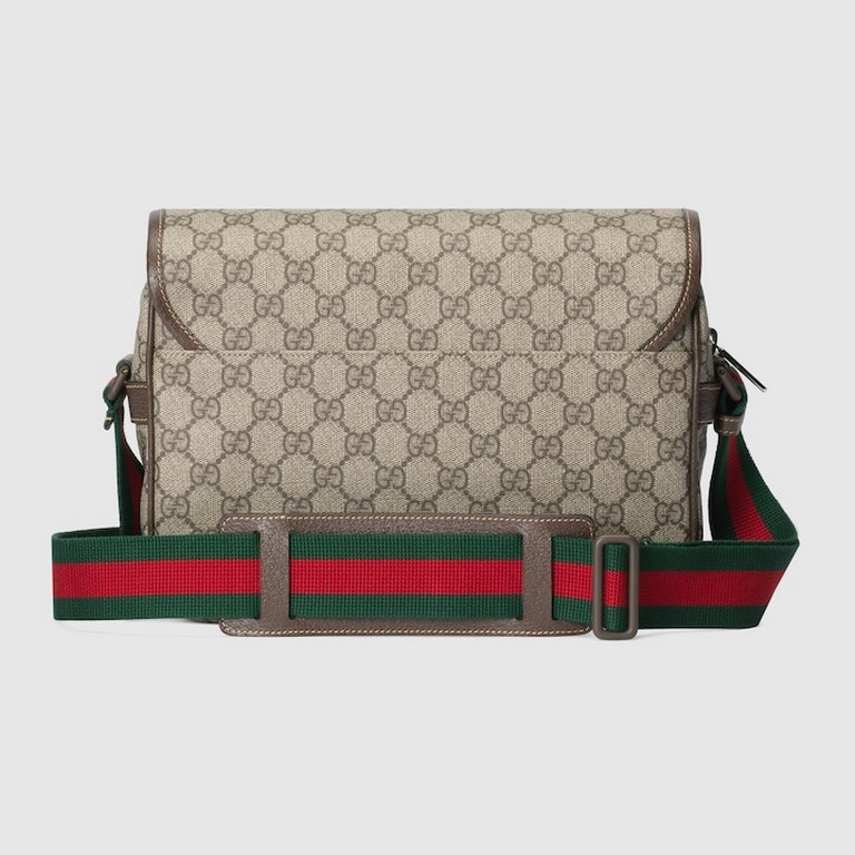 GG Messenger Bag Model No. 760123 ShippingWidely used across Gucci's collections, GG Supreme canvas has become an iconic fabric. On this messenger bag, it's crafted in beige and ebony, injecting a touch of modernity into