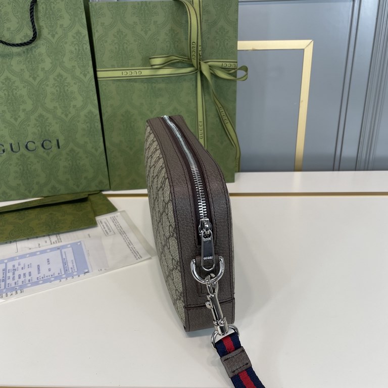 Original single goods [love] Gucci original single authentic new counter with the same high-end men's casual handbag   workmanship is super refined and elegant. With imported raw materials cowhide counter special hardwar