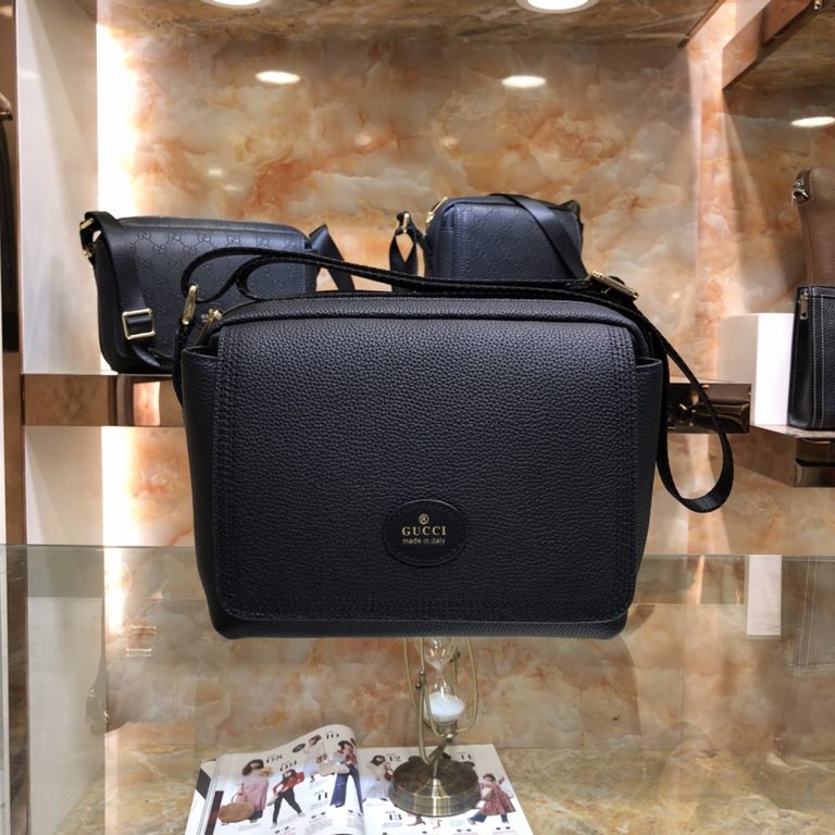 Model85032-2[Love] Gucci new High-end men's casual cross-body bag   Super exquisite workmanship. Fashionable and versatile Made of imported cowhide leather, soft and comfortable feel super upscale               Size 26-2