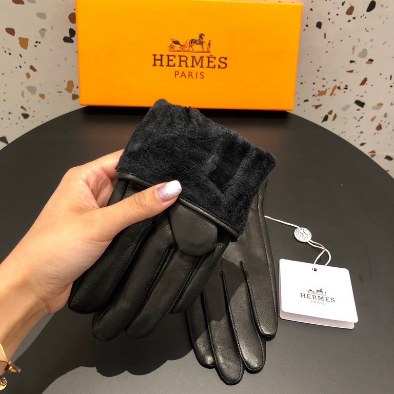 New exclusive first  touch screen gloves Hermes (original quality) official website synchronization women's new high-grade sheepskin gloves       goddesses set of the United States preferred must be unmissable    100 per