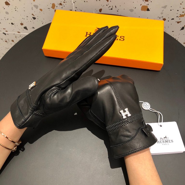 New exclusive first  touch screen gloves Hermes (original quality) official website synchronization women's new high-grade sheepskin gloves       goddesses set of the United States preferred must be unmissable    100 per