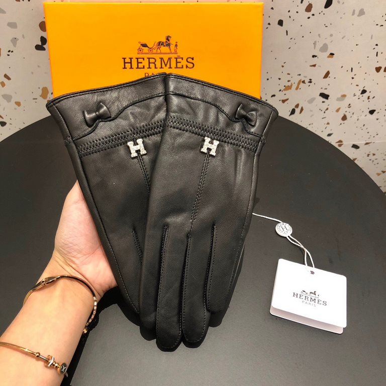 New exclusive first  touch screen gloves Hermes (original quality) official website synchronization women's new high-grade sheepskin gloves       goddesses set of the United States preferred must be unmissable    100 per