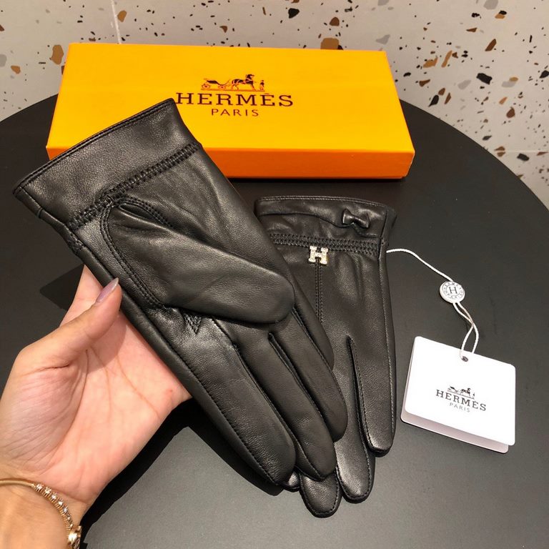 New exclusive first  touch screen gloves Hermes (original quality) official website synchronization women's new high-grade sheepskin gloves       goddesses set of the United States preferred must be unmissable    100 per