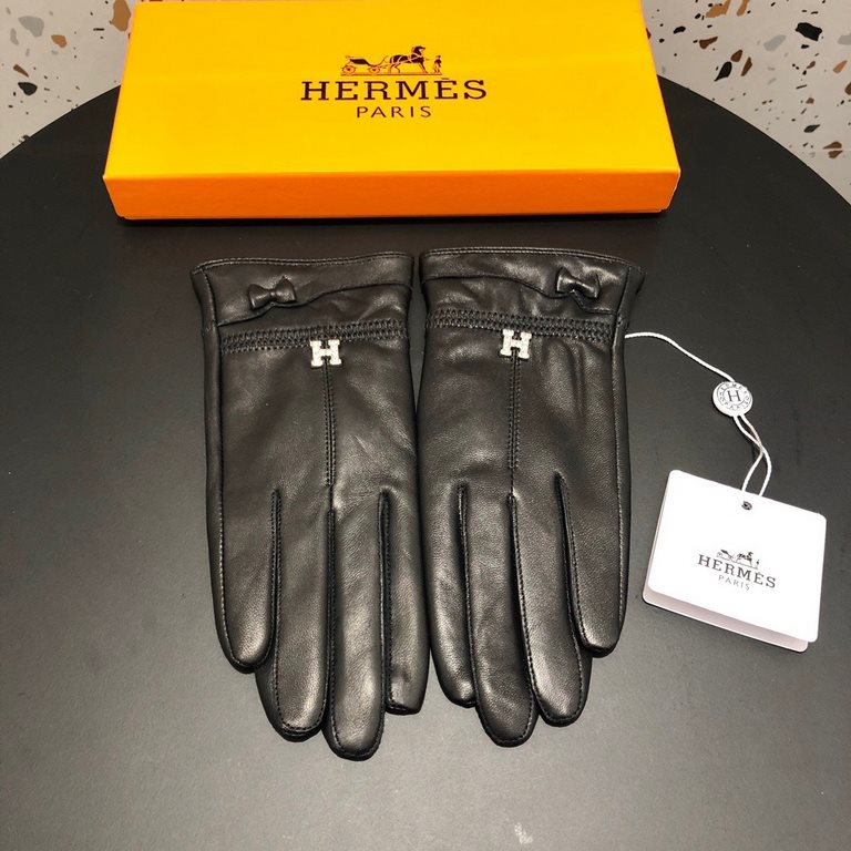 New exclusive first  touch screen gloves Hermes (original quality) official website synchronization women's new high-grade sheepskin gloves       goddesses set of the United States preferred must be unmissable    100 per