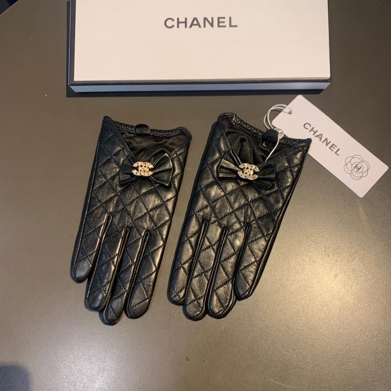 2022 new exclusive first  touch screen gloves Chanel Chanel [original quality] official website synchronization women's new high-grade sheepskin gloves    goddess preferred can not be missed    hundred percent of the sel