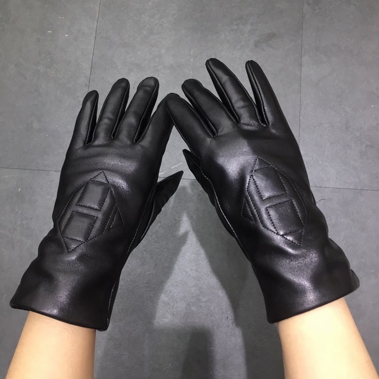 Hermes Hermes   explosive hot sale   [top original single] official website synchronization women's new high-grade sheepskin gloves   original custom     100% selection of imported lambskin Leather luster bright full sof