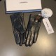 With packaging2022 new exclusive first  touch screen gloves Chanel Chanel fox fur ball hanging drill double C [original quality] official website synchronization women's new high-grade sheepskin gloves    goddess preferr