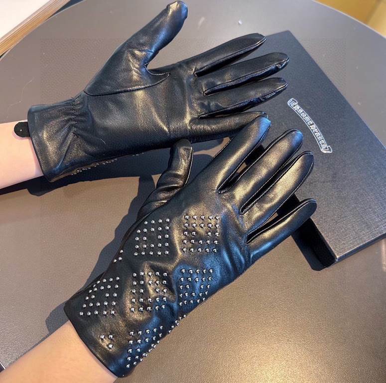 2023 Crocentric new square full of stars exclusive debut  touch screen gloves   [original quality] official website synchronization women's new high-grade sheepskin gloves    goddesses preferred can not be missed      hu