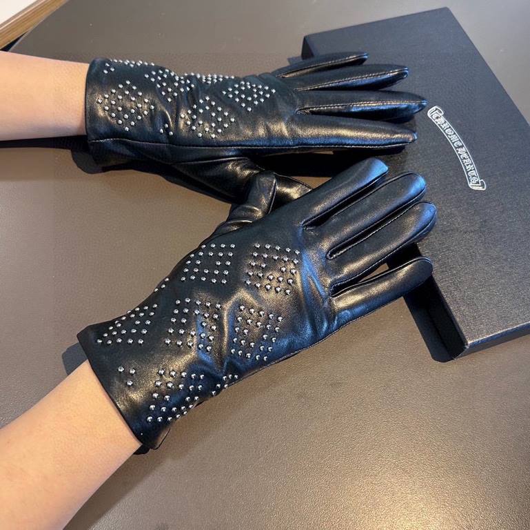 2023 Crocentric new square full of stars exclusive debut  touch screen gloves   [original quality] official website synchronization women's new high-grade sheepskin gloves    goddesses preferred can not be missed      hu