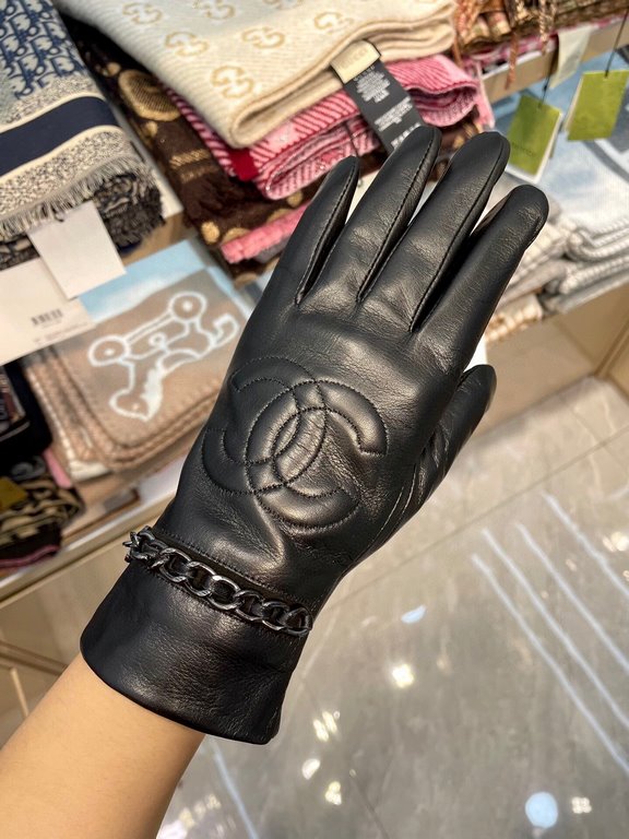 Chanel explosion to   [top original single] official website synchronization women's new high-grade sheepskin gloves     100% selection of imported lambskin lining sheepskin lining Leather luster bright full soft delicat