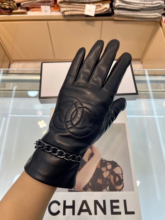 Chanel explosion to   [top original single] official website synchronization women's new high-grade sheepskin gloves     100% selection of imported lambskin lining sheepskin lining Leather luster bright full soft delicat