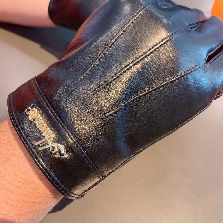 2022  Hermes HERMES men's gloves, exclusive customized, imported first-class sheepskin lining! Luxurious and generous, any age   can manage! With box    divided into two yardage, XL, XXL transfer picture must sell oh!