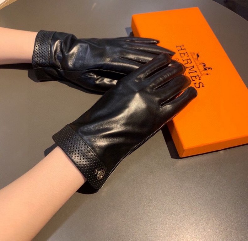 With packaging2022 new exclusive first  touch screen gloves Hermes (original quality) official website synchronization women's new high-grade sheepskin gloves    goddesses set of the United States preferred must be unmis