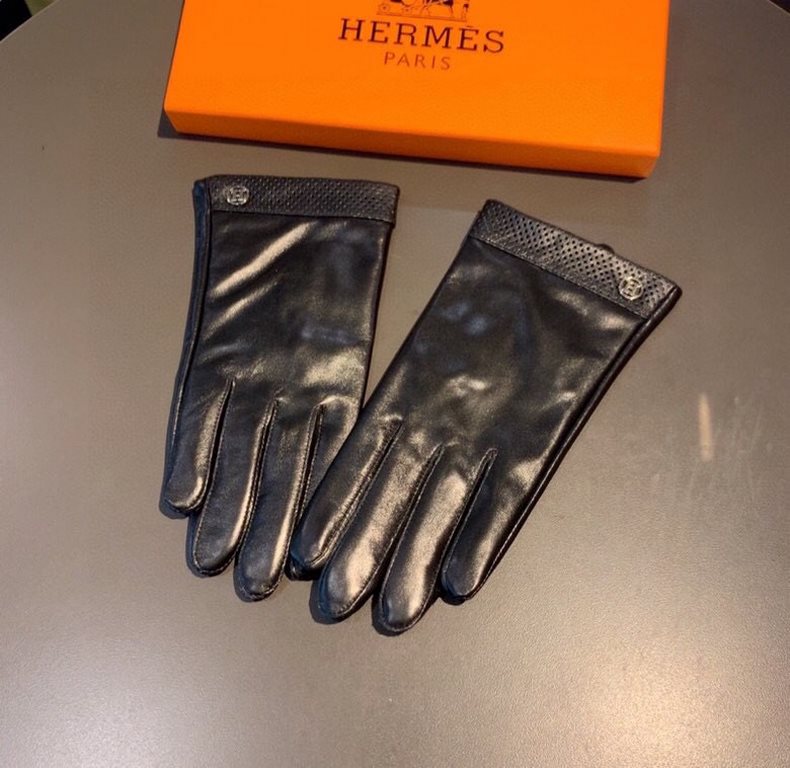 With packaging2022 new exclusive first  touch screen gloves Hermes (original quality) official website synchronization women's new high-grade sheepskin gloves    goddesses set of the United States preferred must be unmis