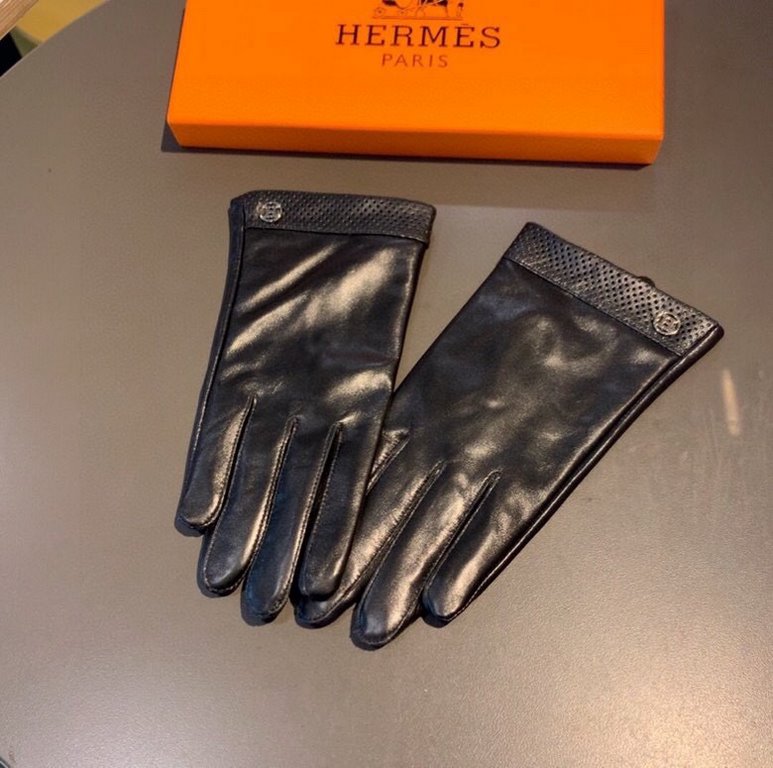 With packaging2022 new exclusive first  touch screen gloves Hermes (original quality) official website synchronization women's new high-grade sheepskin gloves    goddesses set of the United States preferred must be unmis