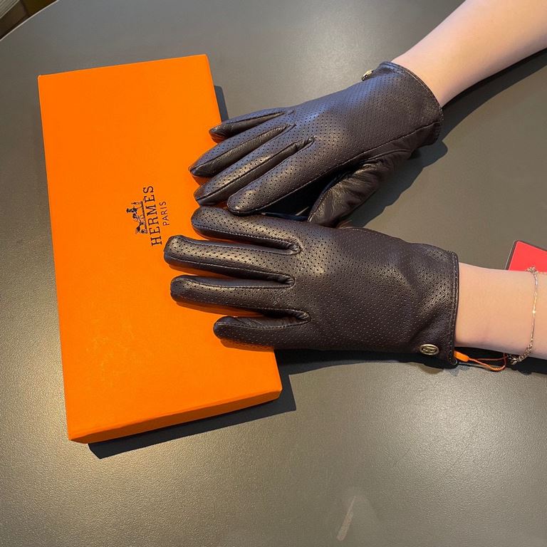 With packaging2022 new exclusive first  touch screen gloves Hermes (original quality) official website synchronization women's new high-grade sheepskin gloves    goddesses set of the United States preferred must be unmis