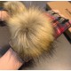 With packagingBurberry BURBERRY counter new large fox fur ball   wool gloves   fashion gloves, fall and winter warm padded lining, classic plaid, on the hand super comfortable and soft,   versatile! average size