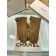 Chanel hot circle of friends women's leather gloves, imported from Ethiopia touch screen sheepskin, simple and generous static surface style add a small LOGO buckle, small buckle to adjust the size of the super-soft padd