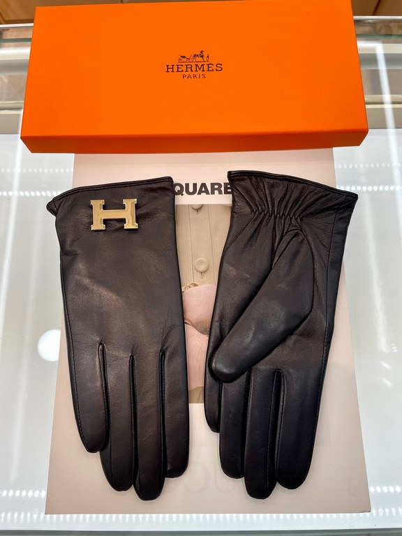 new exclusive first Hermes touch screen women's gloves [original quality] official website synchronization women's new imported sheepskin gloves    goddess preferred can not be missed    hundred percent selection of impo