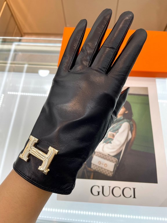 new exclusive first Hermes touch screen women's gloves [original quality] official website synchronization women's new imported sheepskin gloves    goddess preferred can not be missed    hundred percent selection of impo