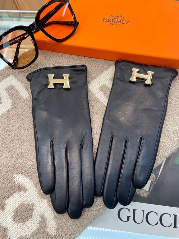 new exclusive first Hermes touch screen women's gloves [original quality] official website synchronization women's new imported sheepskin gloves    goddess preferred can not be missed    hundred percent selection of impo