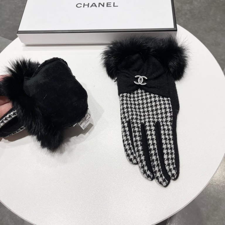 Chanel Chanel 2023 fall and winter lazy rabbit hair wool gloves   worth comparing     the same paragraph of different quality, kill the market poor product, wool ten lazy rabbit hair lining padded   classic but not fashi