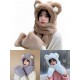 Chanel Chanel 2021 bear hat women's fall and winter girls cycling ear protection warm plush hooded scarf gloves three-piece set