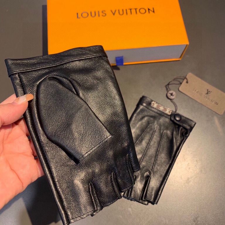 2022 LV new short gloves, fashion biker   gloves, fall and winter new cloth lining, fashion   on the hand super comfortable soft and versatile! Set beauty goddess must-have   with box   yardage ML