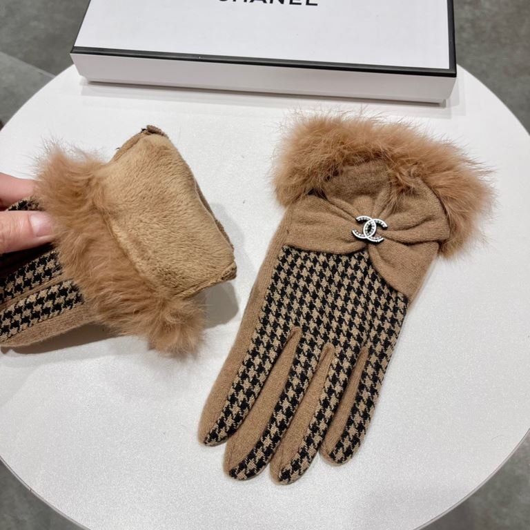 Chanel Chanel 2023 fall and winter lazy rabbit hair wool gloves   worth comparing     the same paragraph of different quality, kill the market poor product, wool ten lazy rabbit hair lining padded   classic but not fashi