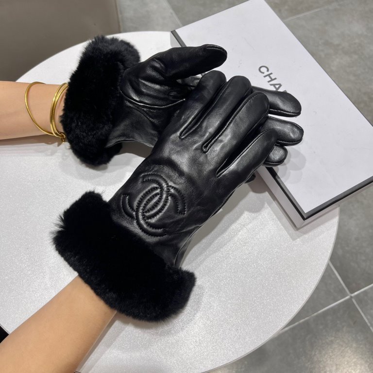 Chanel Chanel 2023 fall and winter lazy rabbit hair sheepskin gloves   cell phone touch screen, worth comparing     the same paragraph of different qualities, kill the market poor products, imported first-class sheepskin