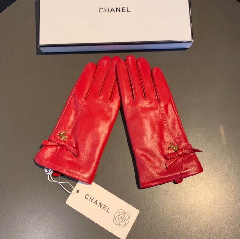 2022 new exclusive first  big red   touch screen gloves Chanel Chanel [original quality] official website synchronization Ms. new high-grade sheepskin gloves    goddess preferred can not miss        hundred percent of th