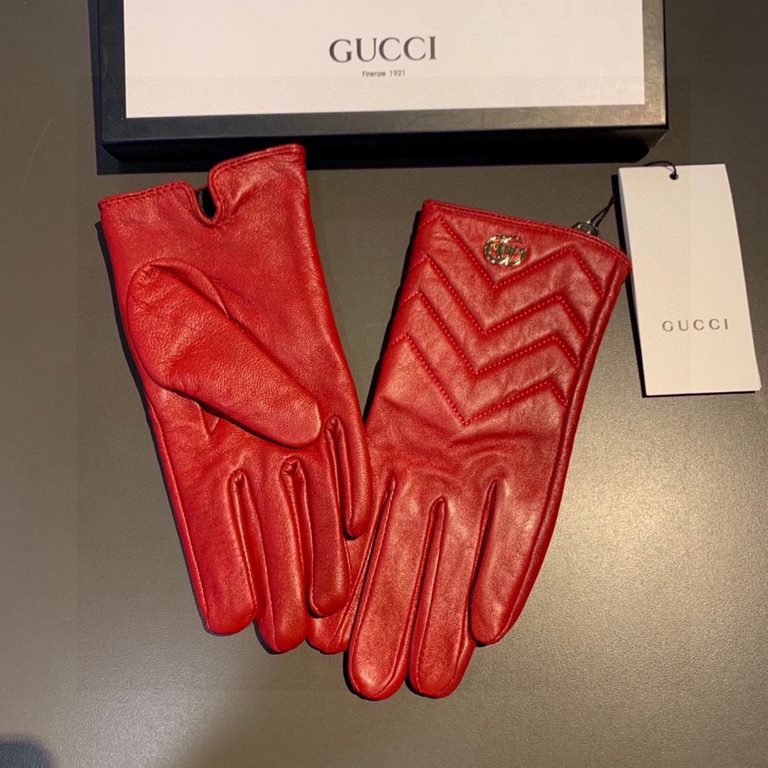 2023 new Gucci curve new exclusive first   touch screen women's gloves Gucci Gucci [original quality] official website synchronization women's new high-grade sheepskin gloves    goddess preferred can not be missed    hun