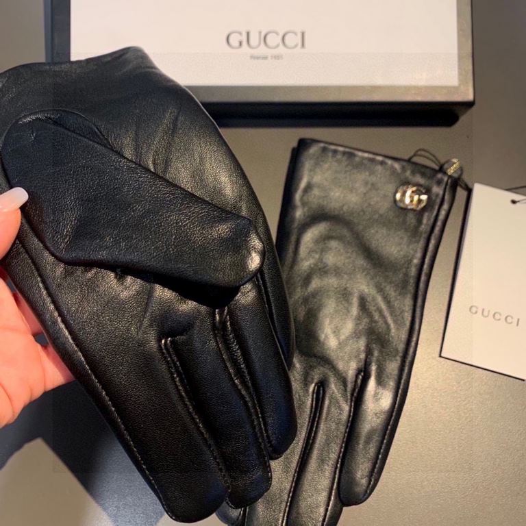 2023 new Gucci classic new exclusive first   touch screen women's gloves Gucci Gucci [original quality] official website synchronization women's new high-grade sheepskin gloves    goddess preferred can not be missed    h