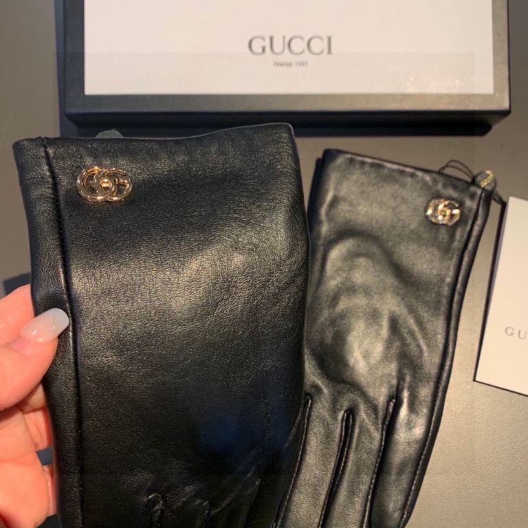 2023 new Gucci classic new exclusive first   touch screen women's gloves Gucci Gucci [original quality] official website synchronization women's new high-grade sheepskin gloves    goddess preferred can not be missed    h